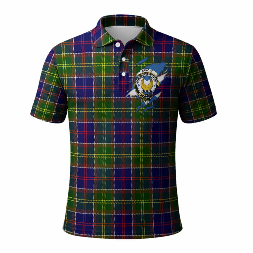 Arnott Clan Crest In Me Tartan Polo Shirt Scotland Flag Style