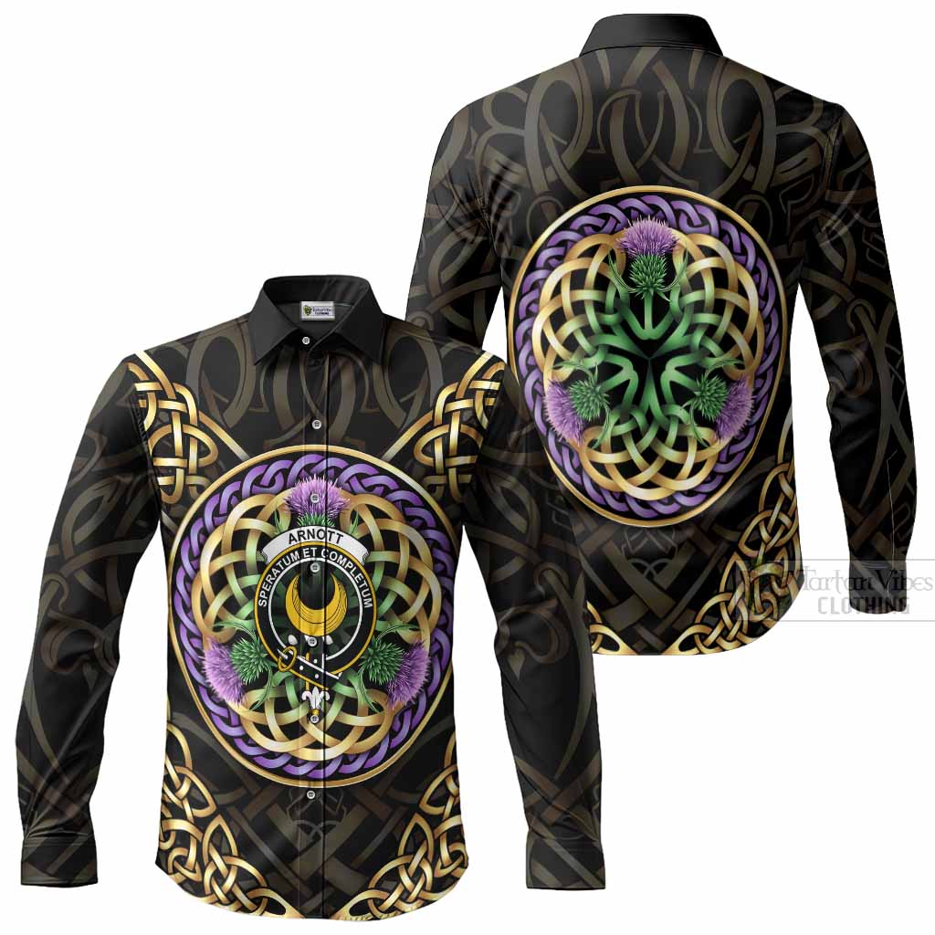 Arnott Clan Crest Long Sleeve Button Shirts Celtic Scottish Thistle