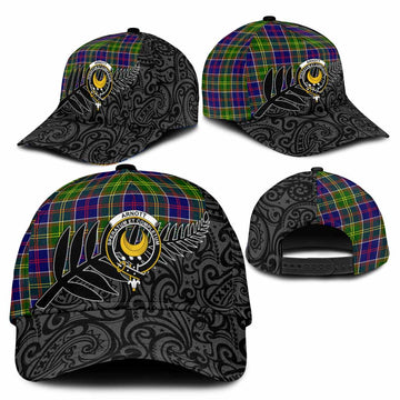 Arnott Crest Tartan Classic Cap with New Zealand Silver Fern Half Style