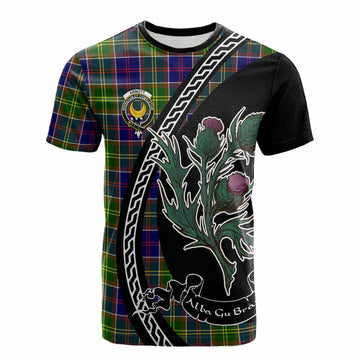 Arnott Family Crest Tartan Cotton T-shirt Alba Thistle Inspired