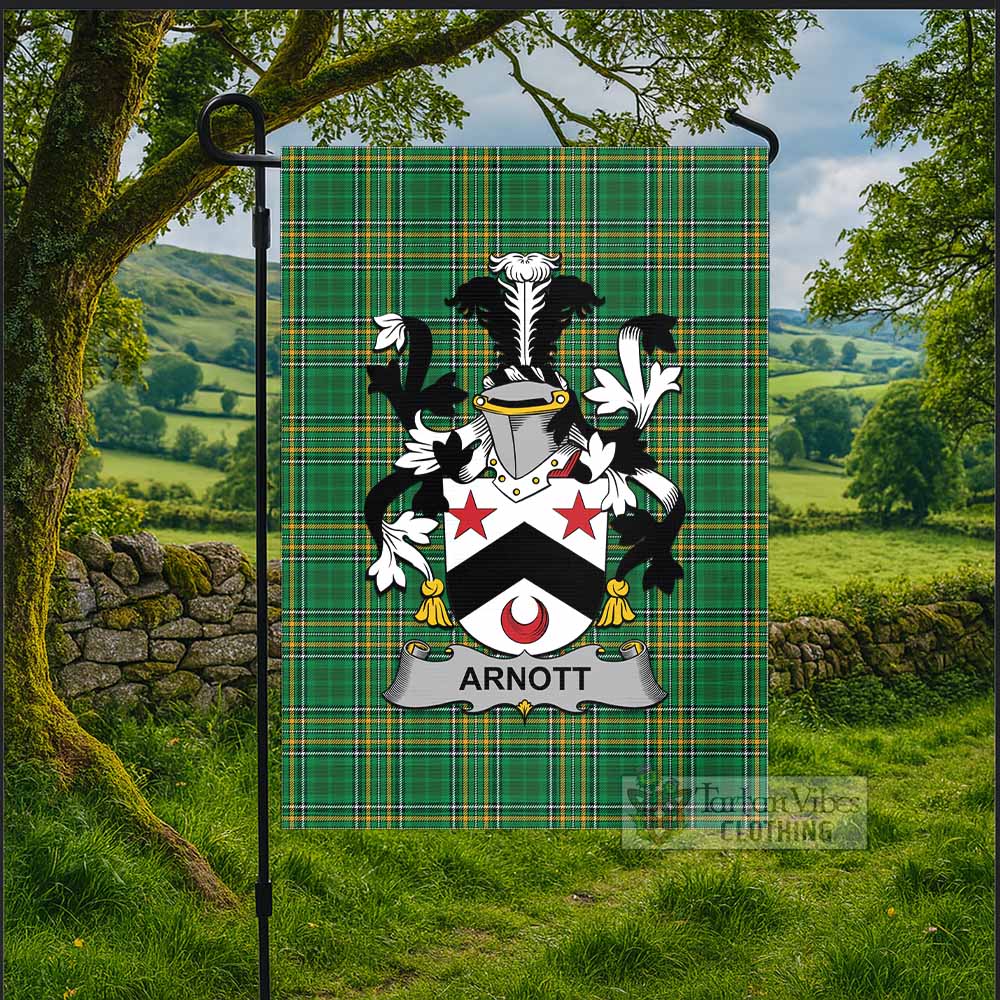 Arnott Irish Clan Tartan Flag with Coat of Arms