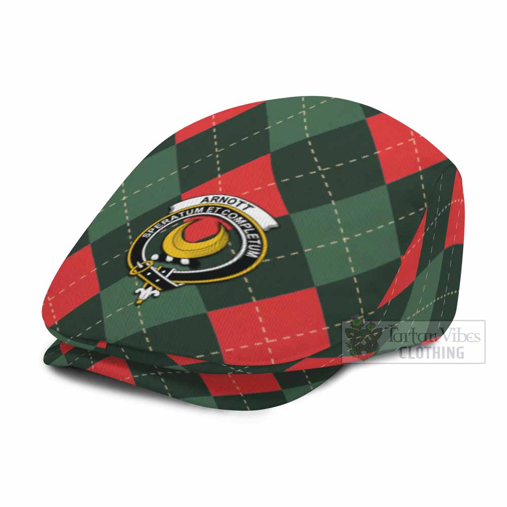 Arnott Scottish Family Crest Flat Cap, Jeff Cap Argyle Plaid Christmas Style - Tartan Vibes Clothing