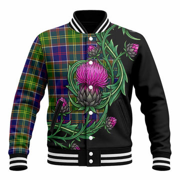 Arnott Tartan Baseball Jacket Resilient Scottish Thistle Unisex - Tartan Vibes Clothing