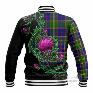 Arnott Tartan Baseball Jacket Resilient Scottish Thistle - Tartan Vibes Clothing
