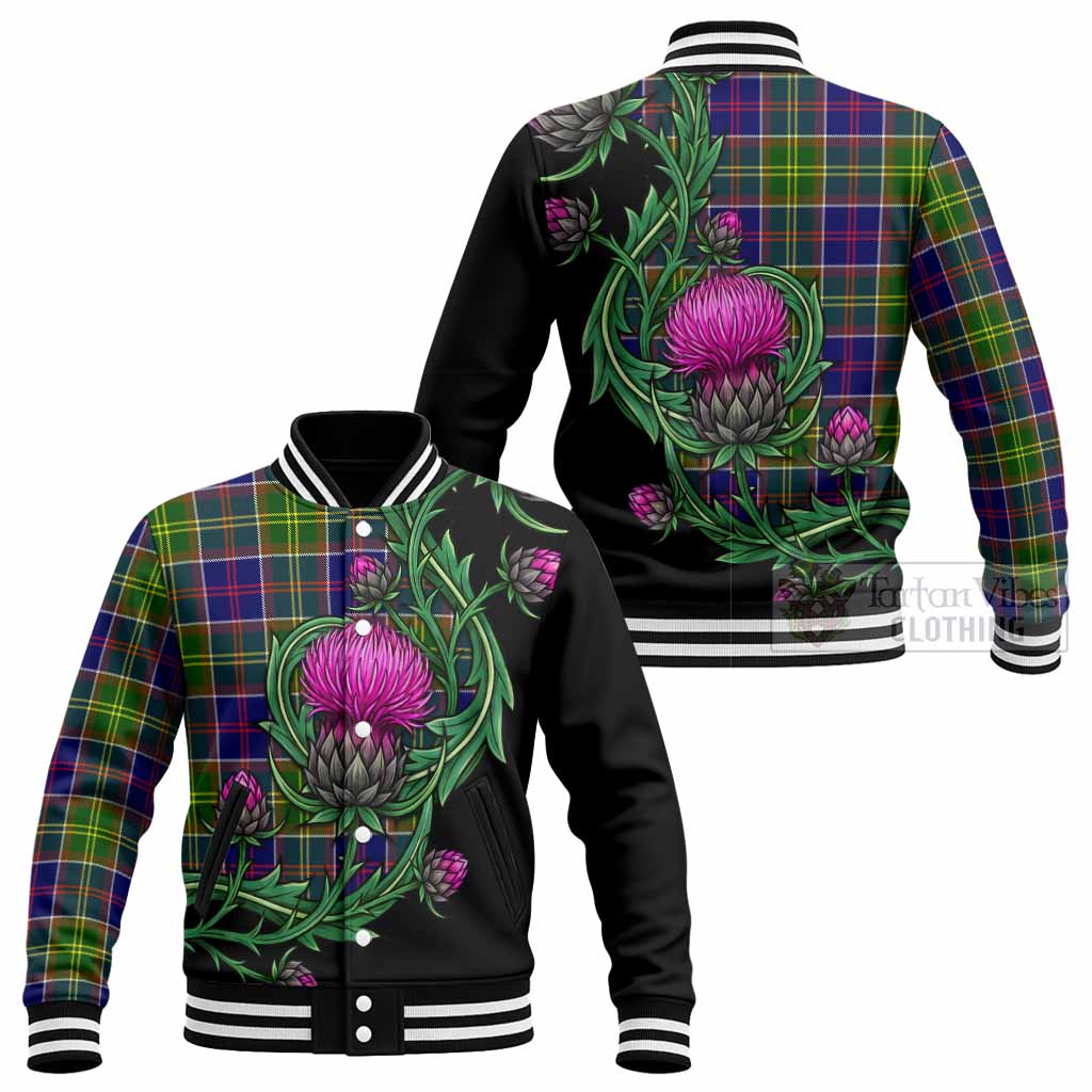 Arnott Tartan Baseball Jacket Resilient Scottish Thistle - Tartan Vibes Clothing