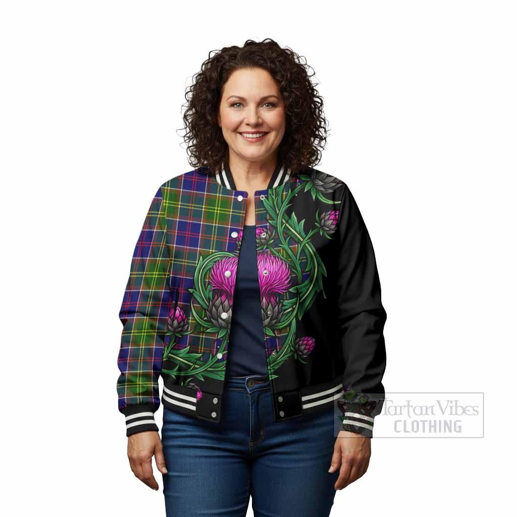 Arnott Tartan Baseball Jacket Resilient Scottish Thistle - Tartan Vibes Clothing