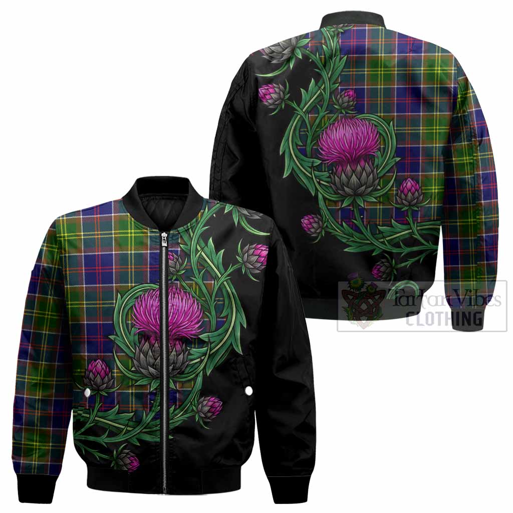 Arnott Tartan Bomber Jacket Resilient Scottish Thistle - Tartan Vibes Clothing