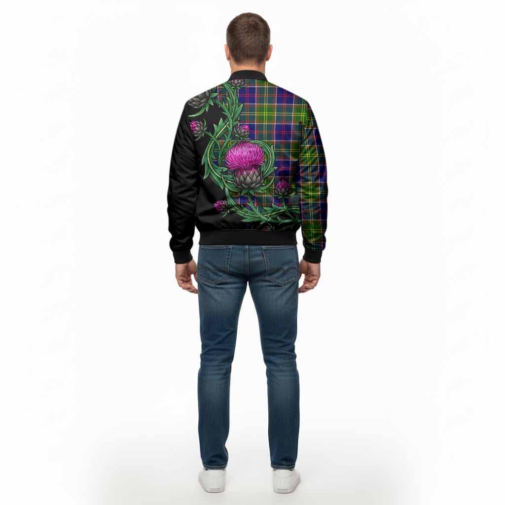 Arnott Tartan Bomber Jacket Resilient Scottish Thistle - Tartan Vibes Clothing