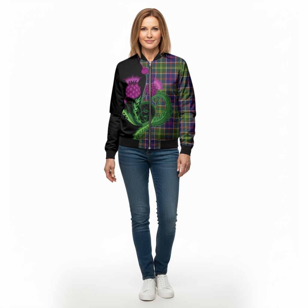 Arnott Tartan Bomber Jacket Traditional Scottish Thistle - Tartan Vibes Clothing