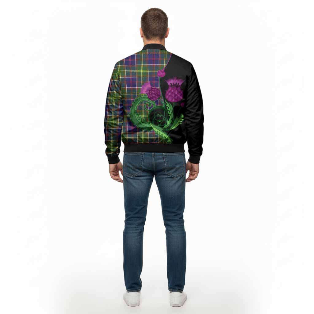 Arnott Tartan Bomber Jacket Traditional Scottish Thistle - Tartan Vibes Clothing