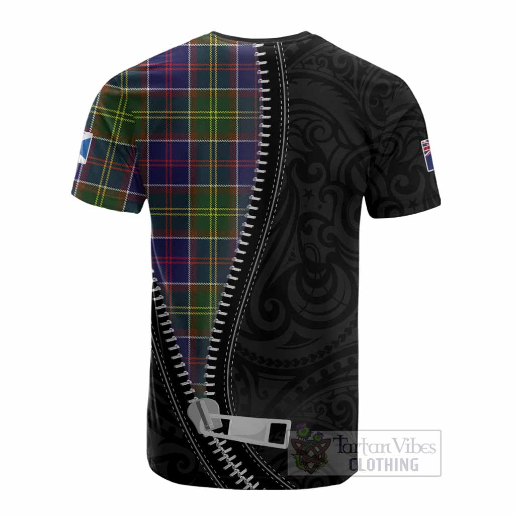 Arnott Tartan Cotton T-shirt New Zealand Pattern Unique Zipper Stylized