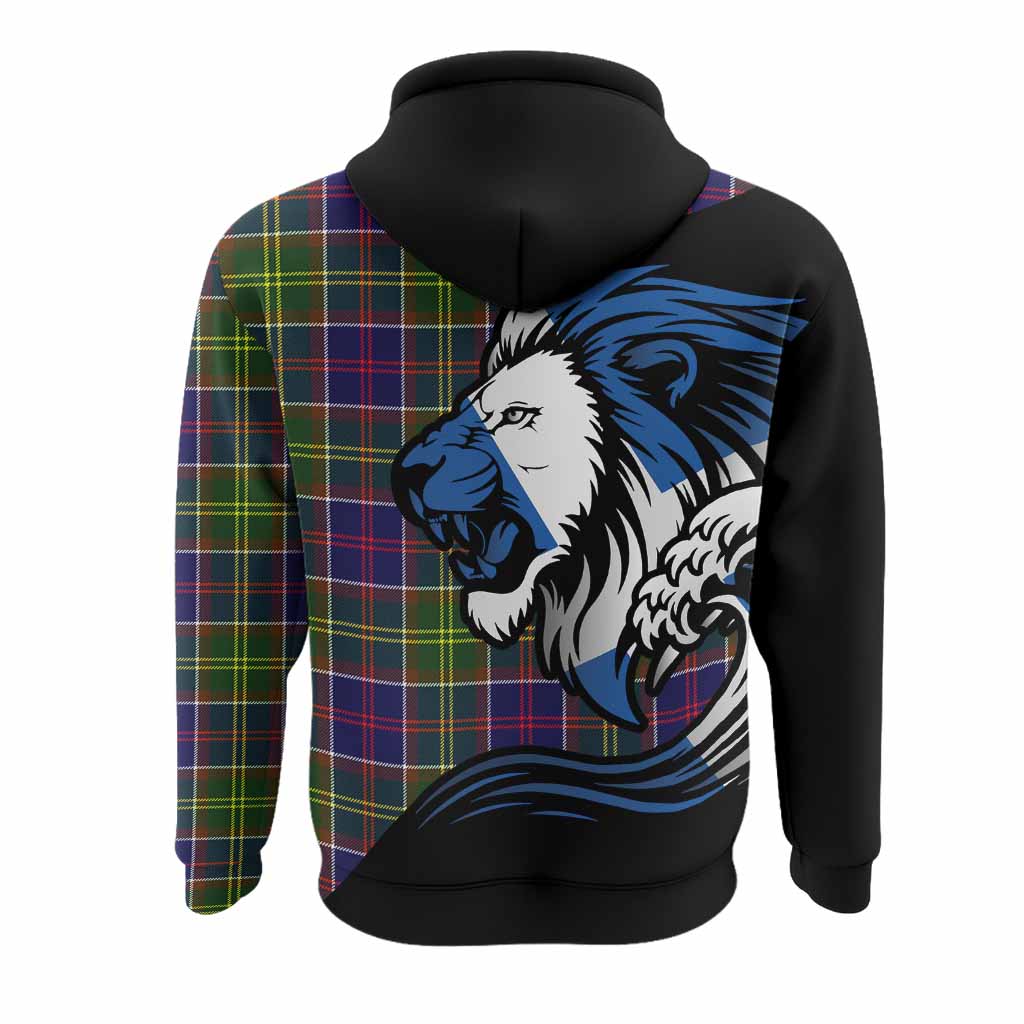 Arnott Tartan Crest Hoodie Scottish Golden Lions Wave Flow