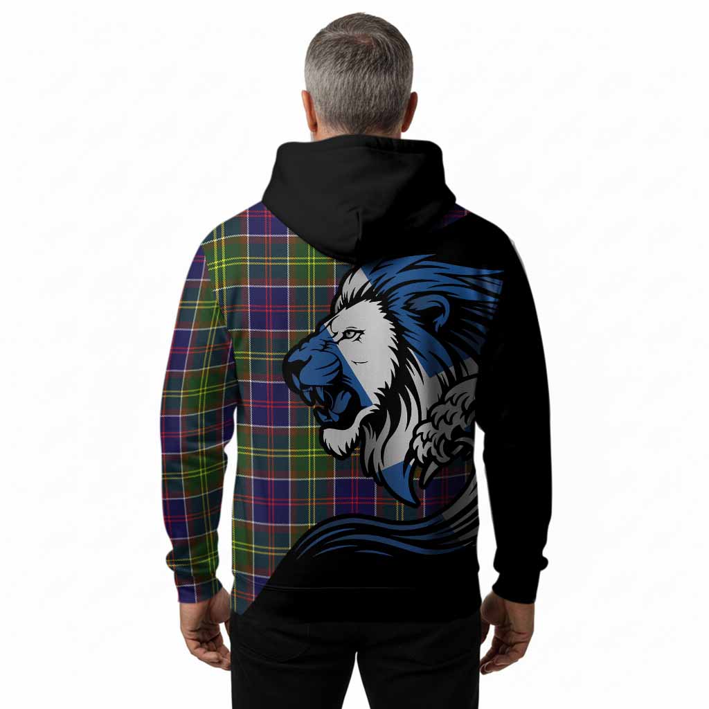 Arnott Tartan Crest Hoodie Scottish Golden Lions Wave Flow