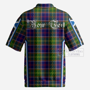 Arnott Tartan Crest Men’s Polo Sweater Top Scotland Coat of Arm Flag Style