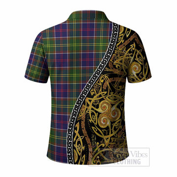 Arnott Tartan Crest Polo Shirt Celtic Knot and Triple Trickle Spiral Symbols