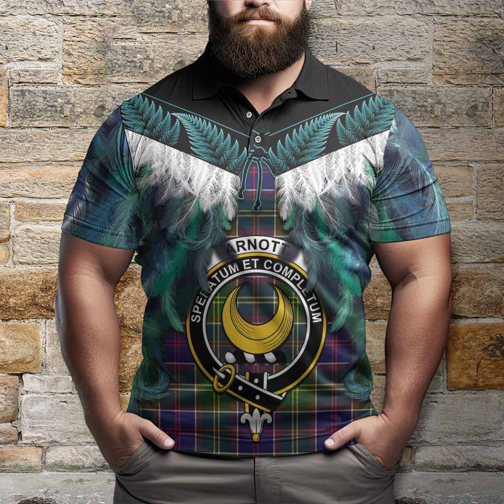 Arnott Tartan Crest Polo Shirt New Zealand Maori Korowai Cloak