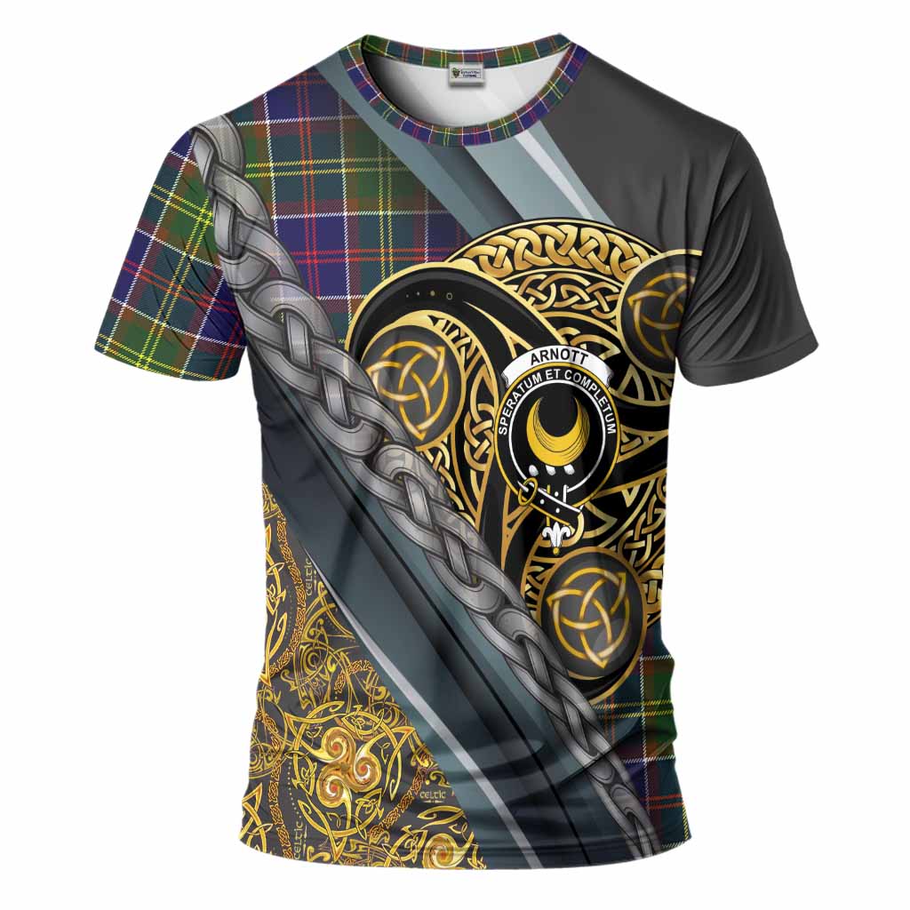 Arnott Tartan Crest T-Shirt Scottish Triskele Celtic
