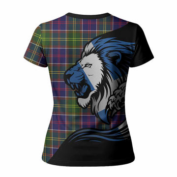 Arnott Tartan Crest Women T shirt Scottish Golden Lions Wave Flow