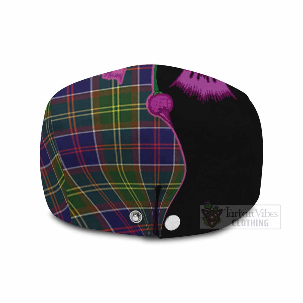 Arnott Tartan Flat Cap, Jeff Cap Traditional Scottish Thistle