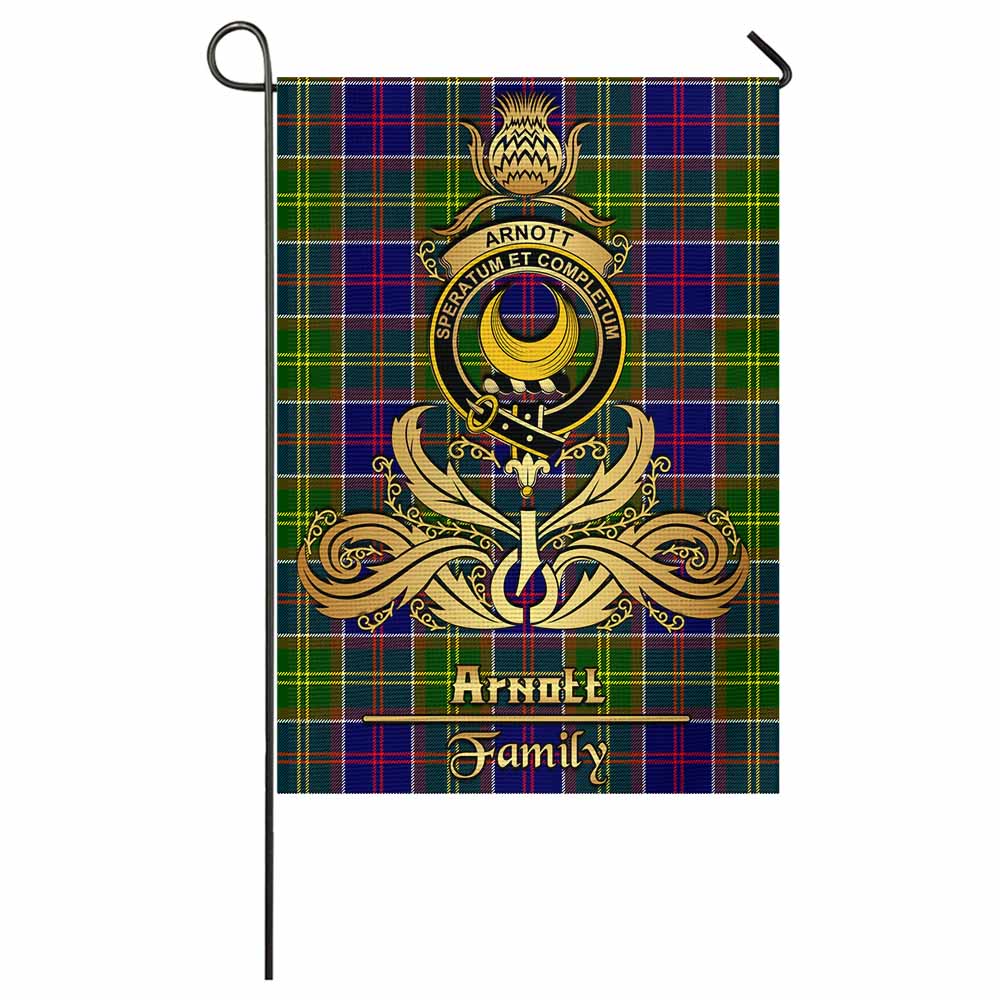 Arnott Tartan Garden Flag with Highland Thistle Cherish Family Crest Style