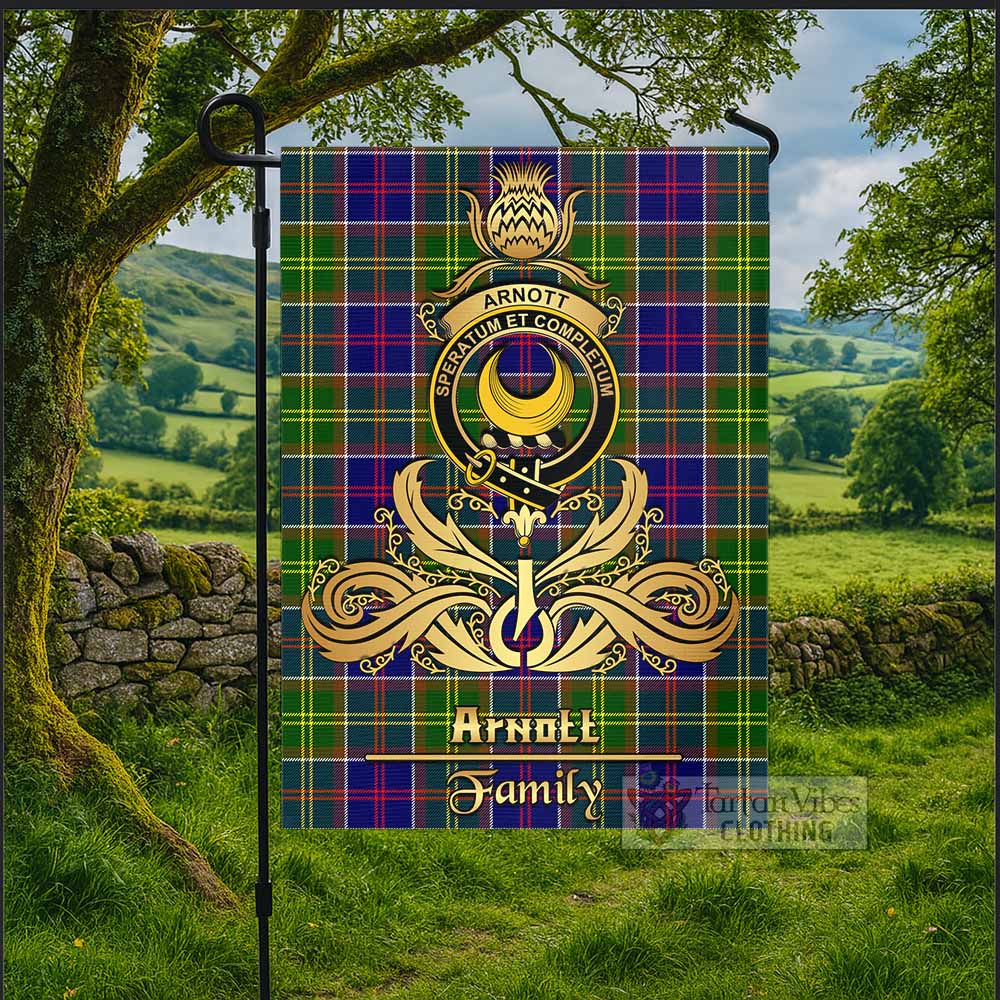 Arnott Tartan Garden Flag with Highland Thistle Cherish Family Crest Style