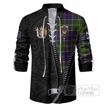 Arnott Tartan Ghillie Shirt New Zealand Pattern Unique Zipper Stylized