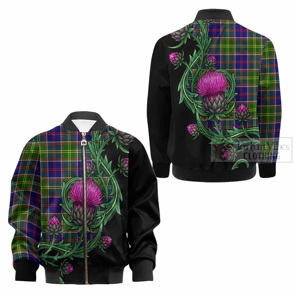 Arnott Tartan Kid Bomber Jacket Resilient Scottish Thistle - Tartan Vibes Clothing