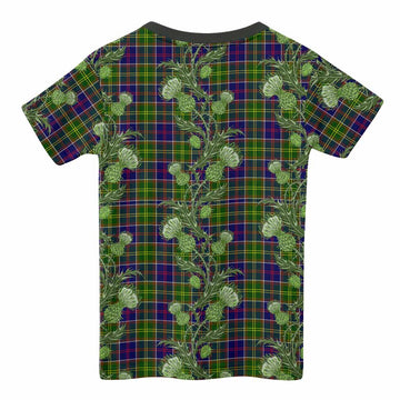 Arnott Tartan Kid T-shirt Seamless Scottish Thistle Flowers