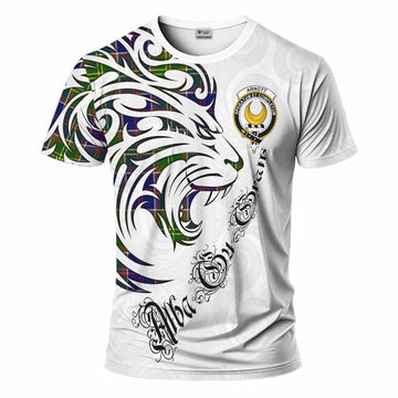 Arnott Tartan Lion Roar T-Shirt Alba Gu Brath with Celtic Motifs