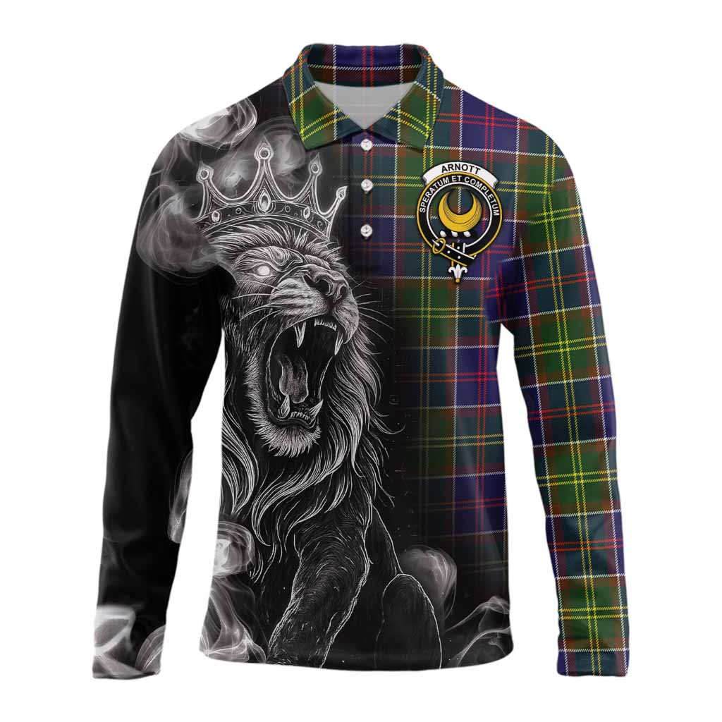 Arnott Tartan Long Sleeve Polo Shirt Roaring Lion Heritage