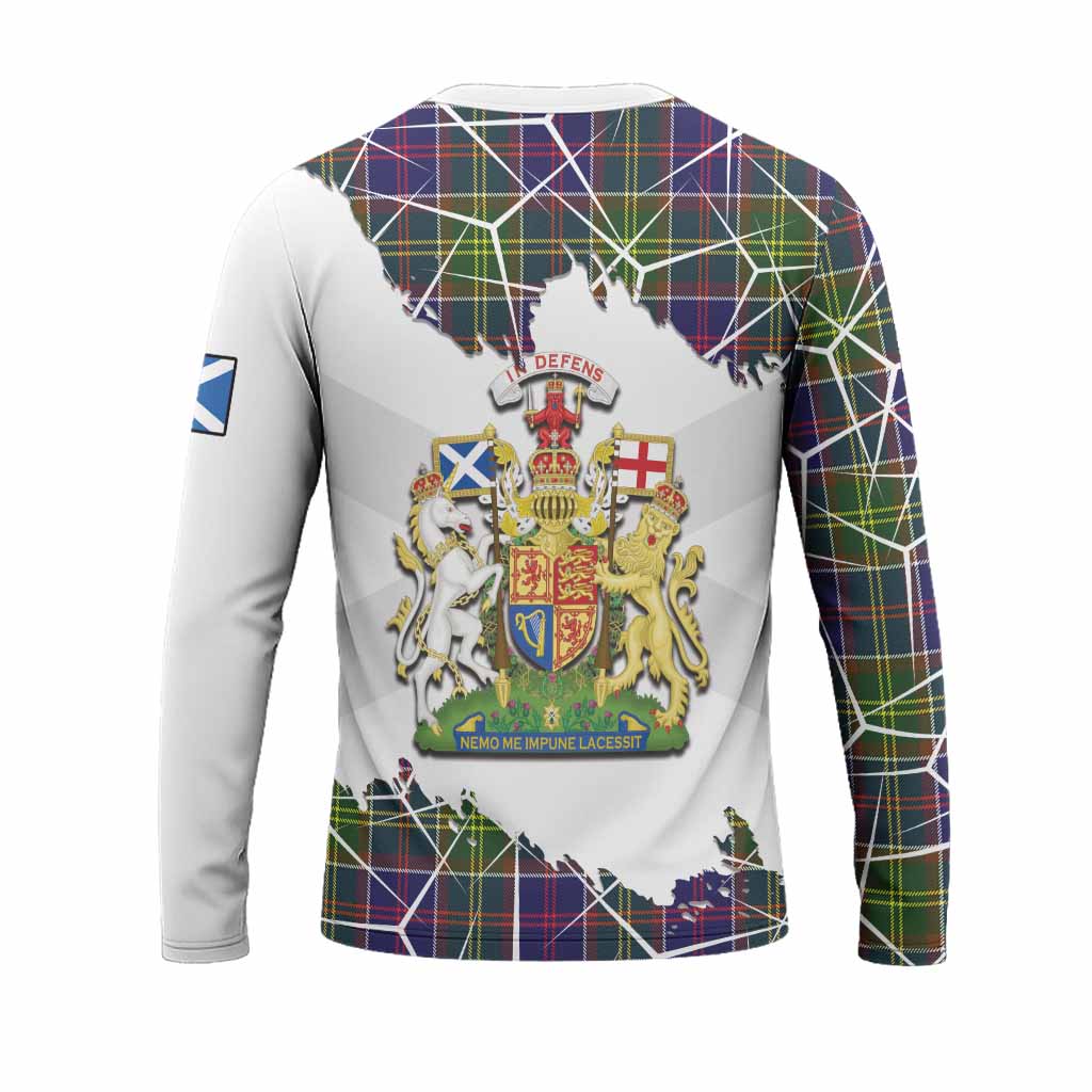 Arnott Tartan Long Sleeve T-Shirt with Family Crest and Lion Rampant Grunge Style