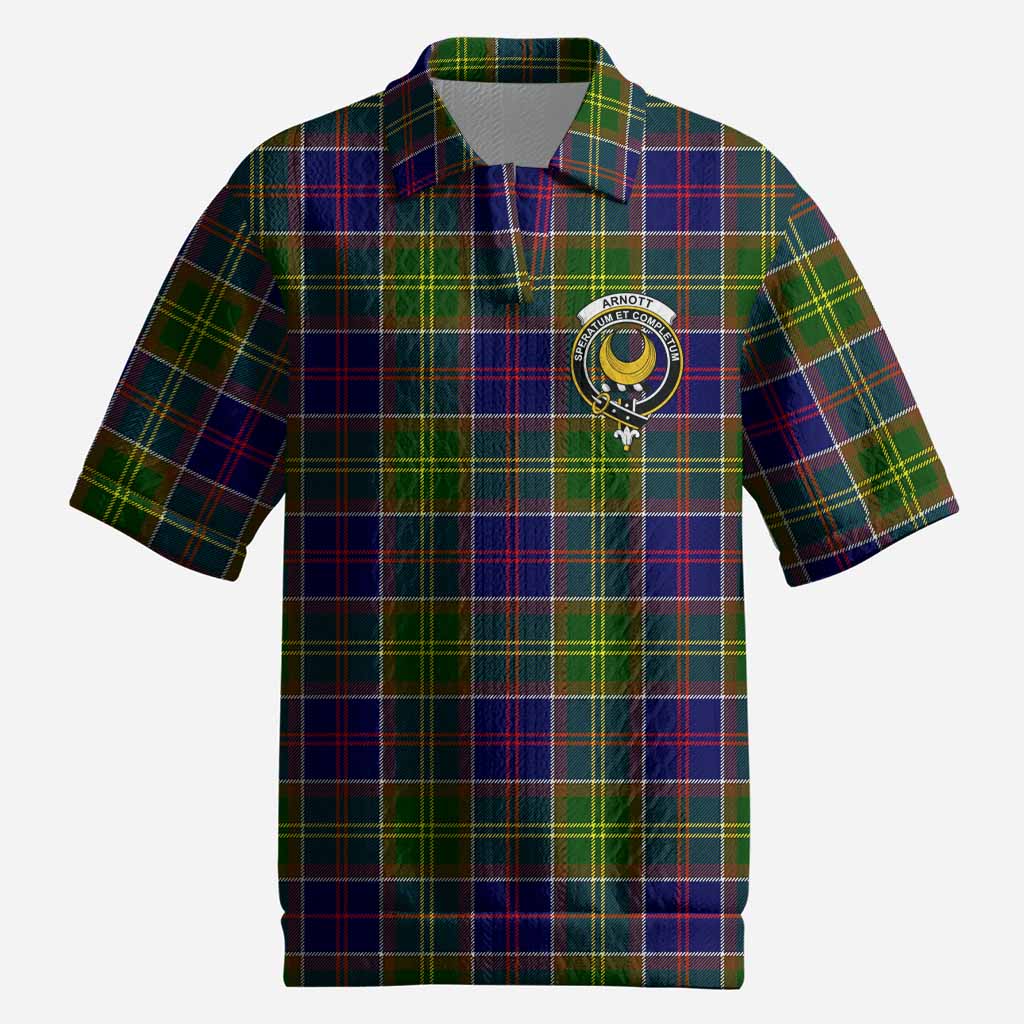 Arnott Tartan Men’s Polo Sweater Top with Family Crest