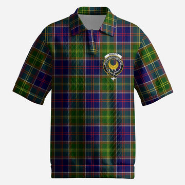 Arnott Tartan Men’s Polo Sweater Top with Family Crest