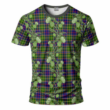 Arnott Tartan T-Shirt Seamless Scottish Thistle Flowers