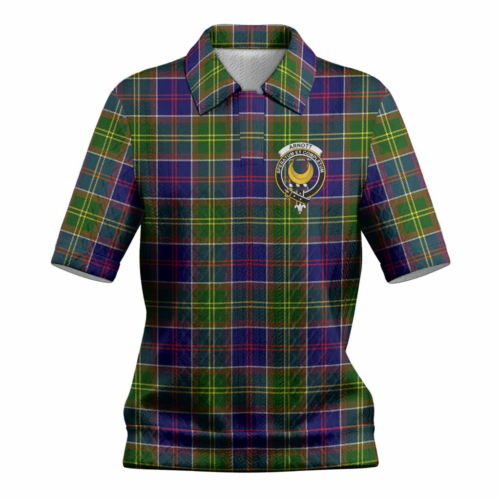 Arnott Tartan Women’s Polo Sweater Top with Family Crest