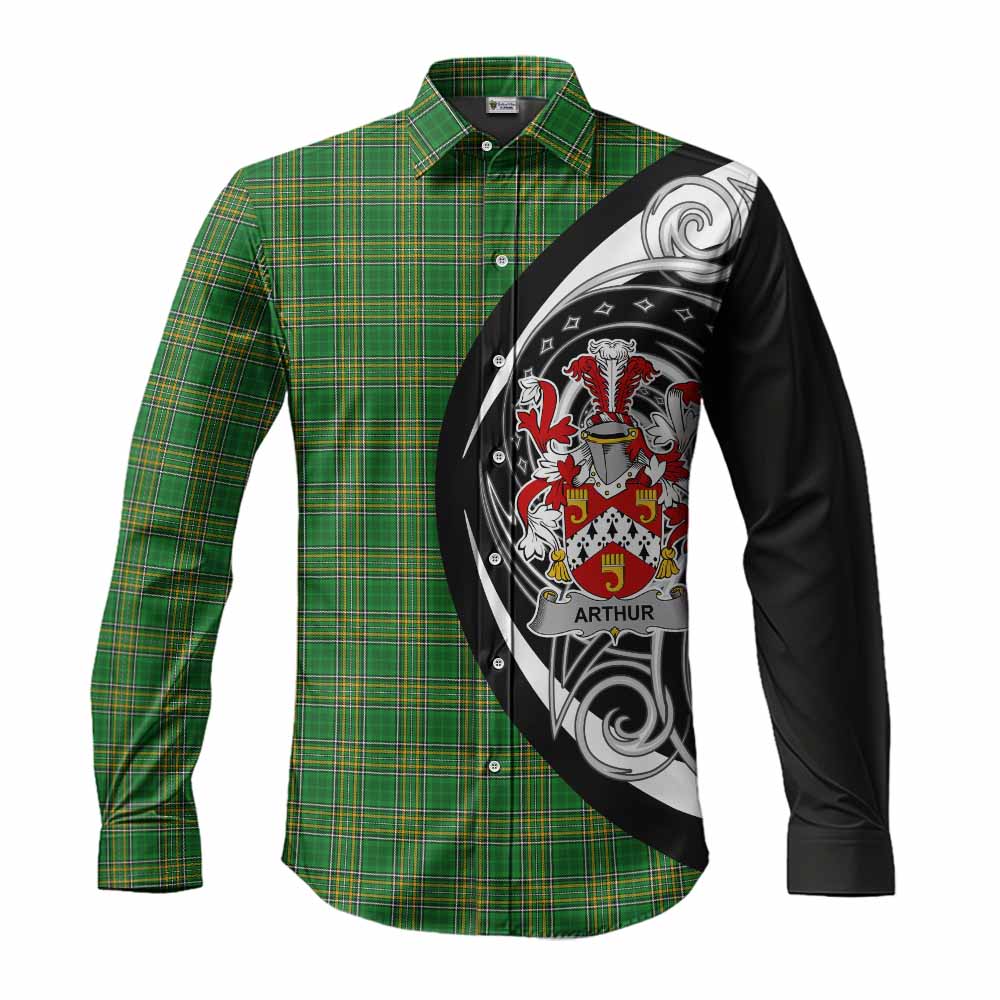 Arthur Irish Clan Long Sleeve Button Shirt Celtic Circle Style Men's Shirt S - Tartan Vibes Clothing