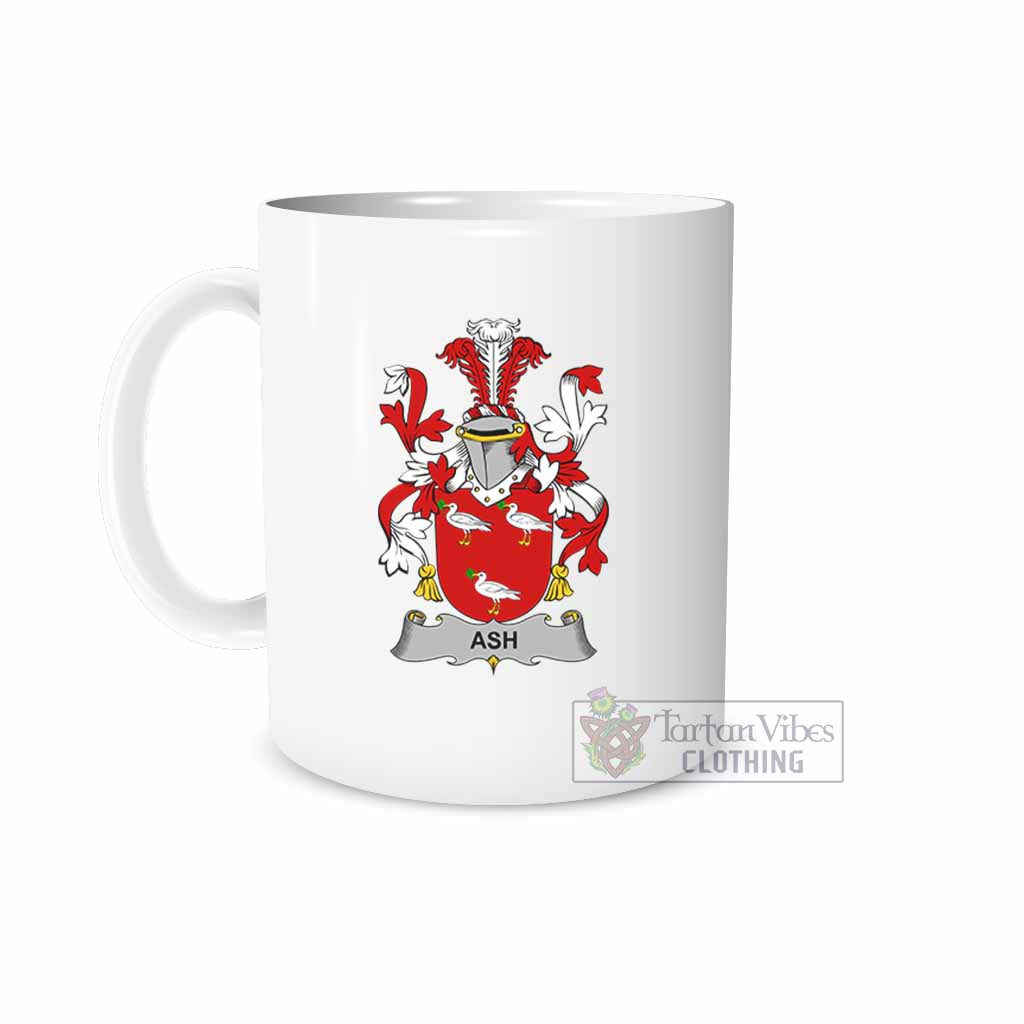 Ash Irish Clan Coat of Arms Ceramic Mug White - 2D-tartanvibesclothing