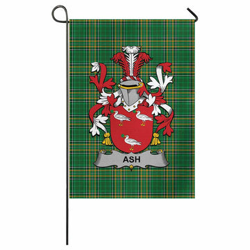 Ash Irish Clan Tartan Garden Flag with Coat of Arms