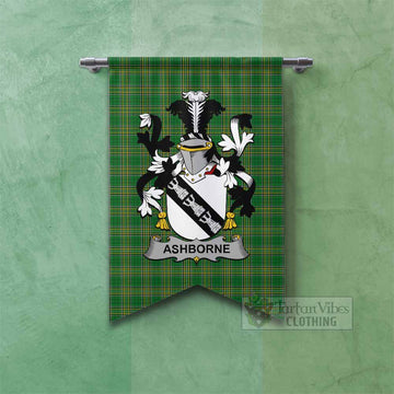 Ashborne Irish Clan Tartan Gonfalon, Tartan Banner with Coat of Arms