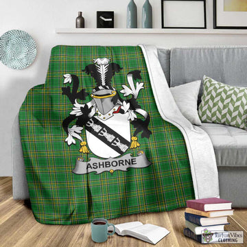 Ashborne Irish Clan Tartan Blanket with Coat of Arms