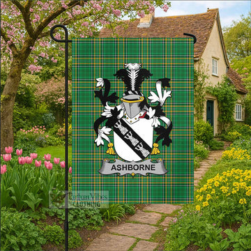 Ashborne Irish Clan Tartan Garden Flag with Coat of Arms