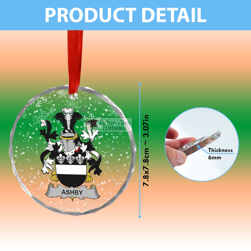 Ashby Irish Clan Christmas Glass Ornament with Coat of Arms - 2D-tartanvibesclothing