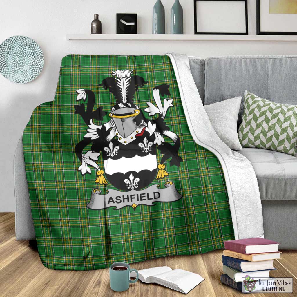 Ashfield Irish Clan Tartan Blanket with Coat of Arms - Tartan Vibes Clothing