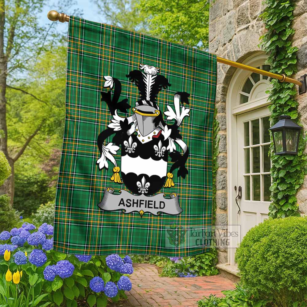 Ashfield Irish Clan Tartan Flag with Coat of Arms