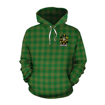 Ashmore Irish Clan Tartan Cotton Hoodie with Coat of Arms Pullover Hoodie XS - Tartan Vibes Clothing