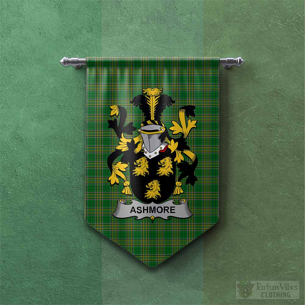 Ashmore Irish Clan Tartan Gonfalon, Tartan Banner with Coat of Arms Chevron - Tartan Vibes Clothing