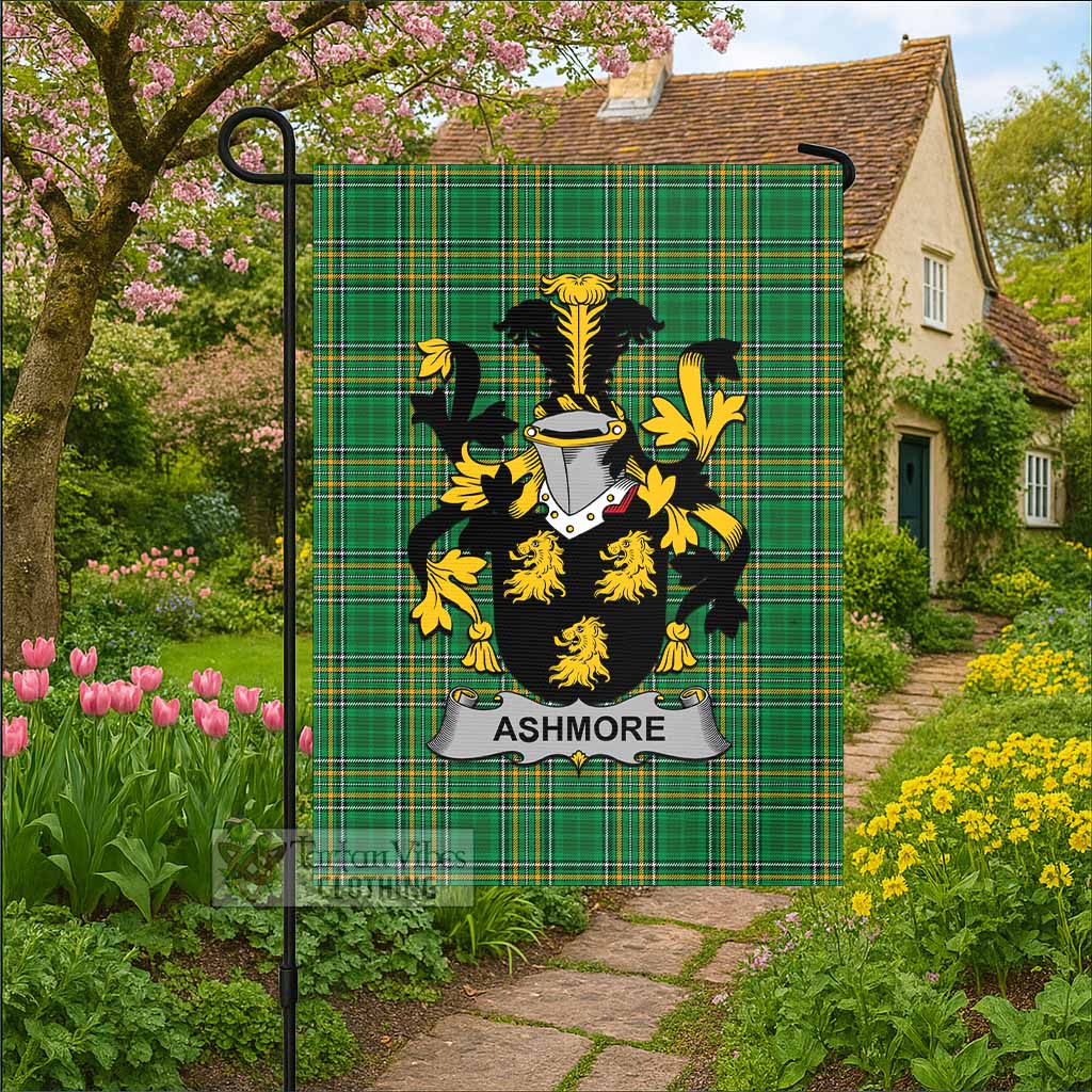 Ashmore Irish Clan Tartan Flag with Coat of Arms