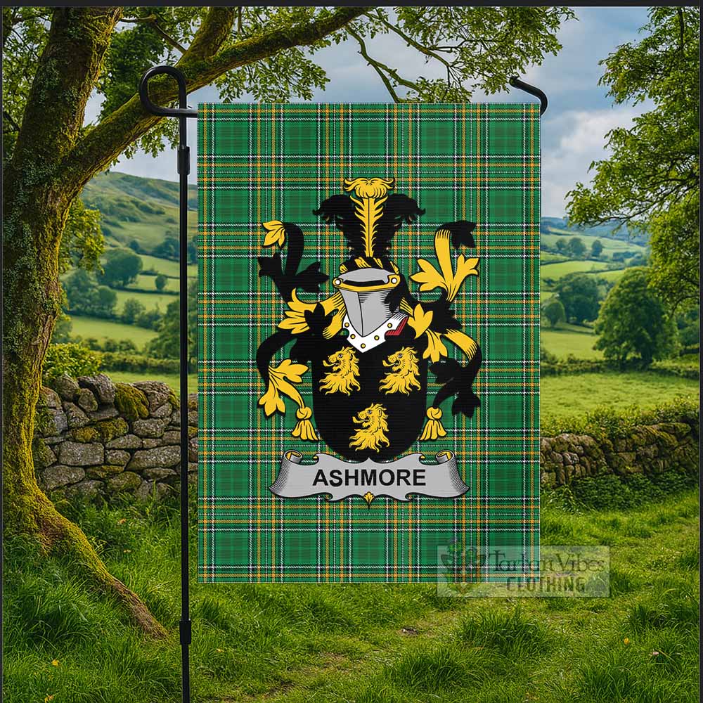 Ashmore Irish Clan Tartan Flag with Coat of Arms