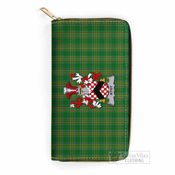 Athy Irish Clan Tartan Women's Leather Wallet with Coat of Arms