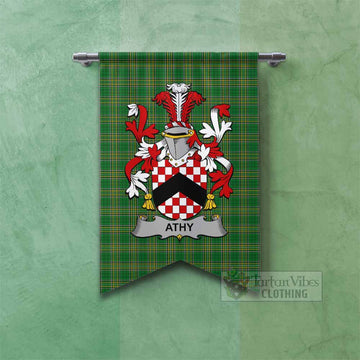Athy Irish Clan Tartan Gonfalon, Tartan Banner with Coat of Arms